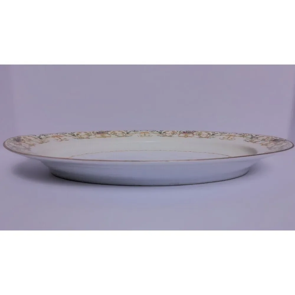 Vintage 30s Noritake Ashley Pattern Gravy Boat w Attached Underplate Fine China